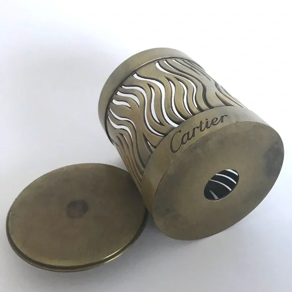 Vintage Mid Century Cartier Brass Candle Holder With Lid - Picture 4 of 8